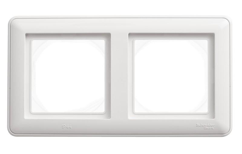 Systeme electric KD-2B-18 W59 AQUA 2-постовая РАМКА, IP44, БЕЛЫЙ фото 4