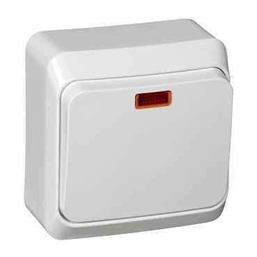 Systeme electric BA10-005B ЭТЮД О/У 1-клавишный ВЫКЛЮЧАТЕЛЬ с подсветкой 10 АХ, БЕЛЫЙ, Россия фото 7