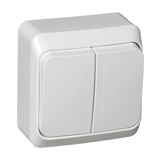 Systeme electric BA10-006B ЭТЮД О/У 2-клавишный ВЫКЛЮЧАТЕЛЬ с подсветкой 10 АХ, БЕЛЫЙ, Россия фото 2