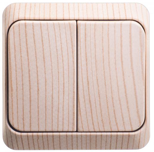 Systeme electric BA10-006D ЭТЮД О/У 2-клавишный ВЫКЛЮЧАТЕЛЬ с подсветкой 10 АХ, СОСНА, Россия фото 1