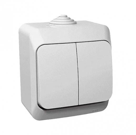 Systeme electric BA10-042B ЭТЮД IP44 О/У 2-клавишный ВЫКЛЮЧАТЕЛЬ 10 АХ, БЕЛЫЙ, Россия фото 2