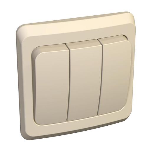 Systeme electric BC10-003K ЭТЮД С/У 3-клавишный ВЫКЛЮЧАТЕЛЬ 10 АХ, КРЕМОВЫЙ, Россия фото 3