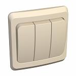 Systeme electric BC10-003K ЭТЮД С/У 3-клавишный ВЫКЛЮЧАТЕЛЬ 10 АХ, КРЕМОВЫЙ, Россия фото 5