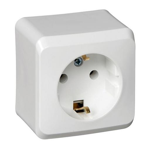 Systeme electric PA16-003B ЭТЮД О/У РОЗЕТКА с заземлением без шторок 16А 250B, белый, Россия фото 1