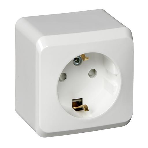 Systeme electric PA16-004B ЭТЮД О/У РОЗЕТКА с заземлением со шторками 16А 250B, белый, Россия фото 2