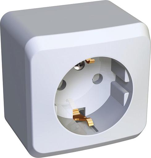 Systeme electric PA16-004B ЭТЮД О/У РОЗЕТКА с заземлением со шторками 16А 250B, белый, Россия фото 3