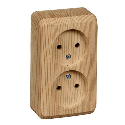 Systeme electric PA16-005D ЭТЮД О/У двойная РОЗЕТКА без заземления без шторок 16А 250B, СОСНА, Россия фото 1