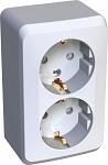 Systeme electric PA16-008B ЭТЮД О/У двойная РОЗЕТКА с заземлением со шторками 16А 250B, БЕЛЫЙ, Россия фото 5