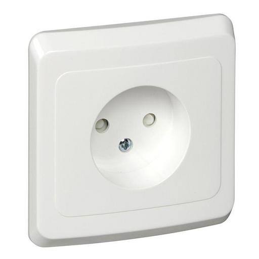 Systeme electric PC16-002B ЭТЮД С/У РОЗЕТКА без заземления со штороками 16А 250B, БЕЛЫЙ, Россия фото 1