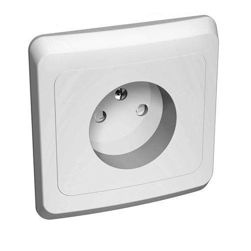 Systeme electric PC16-002B ЭТЮД С/У РОЗЕТКА без заземления со штороками 16А 250B, БЕЛЫЙ, Россия фото 2