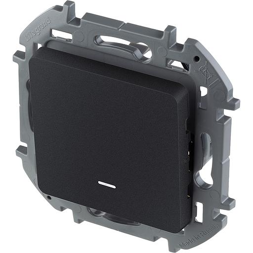 Legrand 673613 Выключатель одноклавишный с подсветкой/индикацией - INSPIRIA - 10 AX - 250 В~ - антрацит фото 3