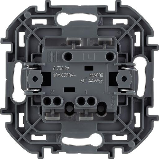 Legrand 673620 Выключатель двухклавишный - INSPIRIA - 10 AX - 250 В~ - белый фото 2