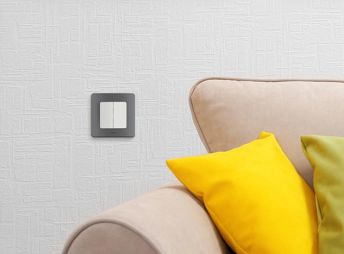 Legrand 673620 Выключатель двухклавишный - INSPIRIA - 10 AX - 250 В~ - белый фото 6