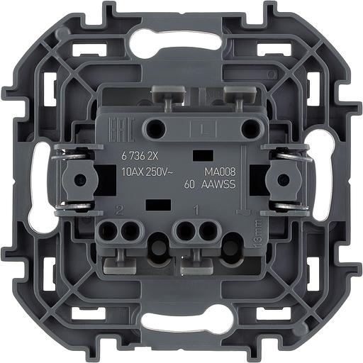 Legrand 673622 Выключатель двухклавишный - INSPIRIA - 10 AX - 250 В~ - алюминий фото 2
