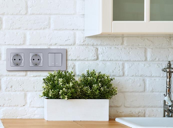 Legrand 673632 Выключатель двухклавишный с подсветкой/индикацией - INSPIRIA - 10 AX - 250 В~ - алюминий фото 6