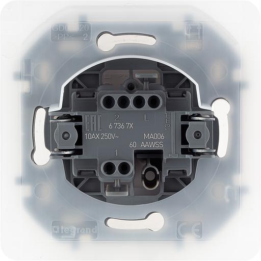 Legrand 673670 Переключатель IP44 - INSPIRIA - 10 AX - 250 В~ - белый фото 2