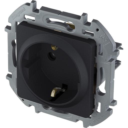 Legrand 673733 Розетка 2К+З со шторками немецкий стандарт 16 А 250 В~ INSPIRIA антрацит фото 3