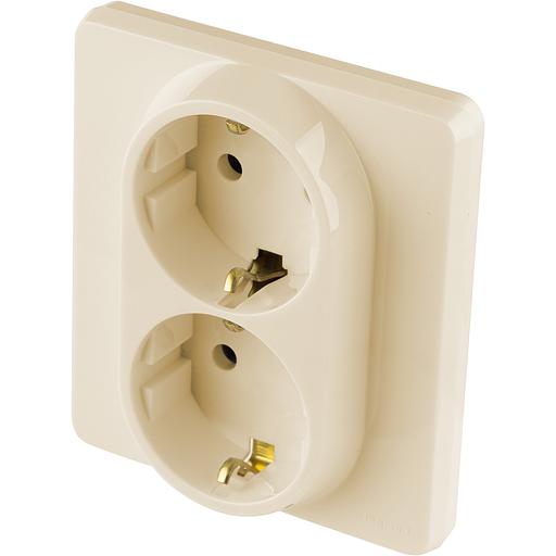 Legrand 673751 Розетка 2 x 2К+З - немецкий стандарт - 16 А - 250 В~ - INSPIRIA - слоновая кость фото 3