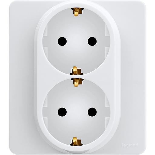 Legrand 673750 Розетка 2 x 2К+З - немецкий стандарт - 16 А - 250 В~ - INSPIRIA - белый фото 1