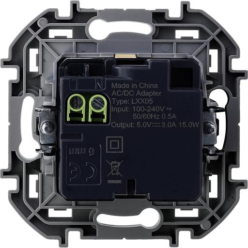 Legrand 673761 Зарядное устройство с двумя USB-разьемами A-C 240В/5В 3000мА - INSPIRIA - слоновая кость фото 2