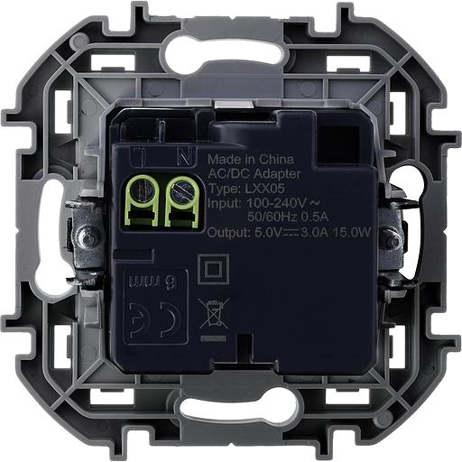 Legrand 673760 Зарядное устройство с двумя USB-разьемами A-C 240В/5В 3000мА - INSPIRIA - белый фото 2