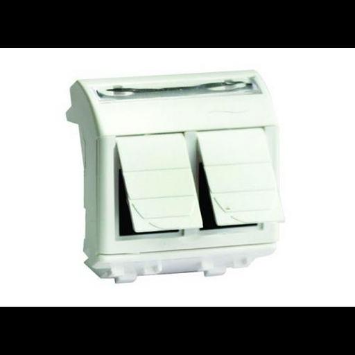 Dkc 76656B Ком.роз. двойная R J 45 кат.5e, Brava, белая, 2мод фото 1