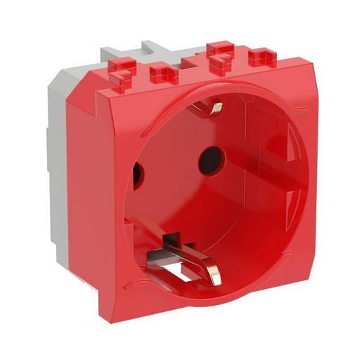 Dkc 76482R Электрическая розетка, с заземлением, со шторками, красная,2 мод. фото 1