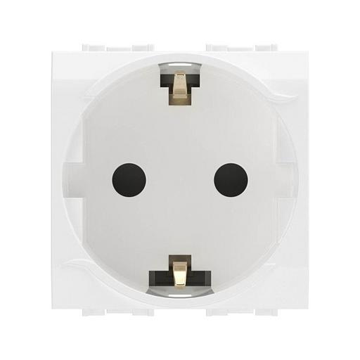 Dkc 76482B Электрическая розетка с заземлением, со шторками, белая, 2мод. фото 1