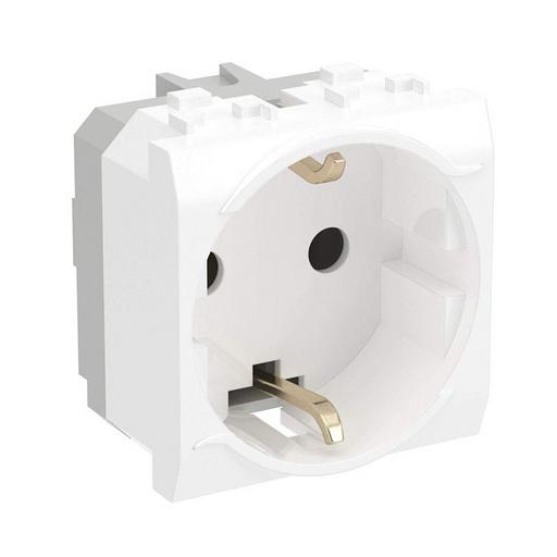 Dkc 76482B Электрическая розетка с заземлением, со шторками, белая, 2мод. фото 2