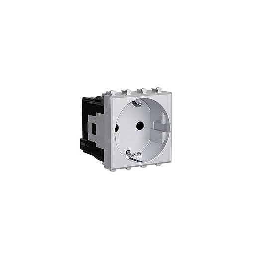 Dkc 4404002 Розетка модульная, 2P+E, с з/ш, "Avanti", "Закаленная сталь", 2 модуля фото 1