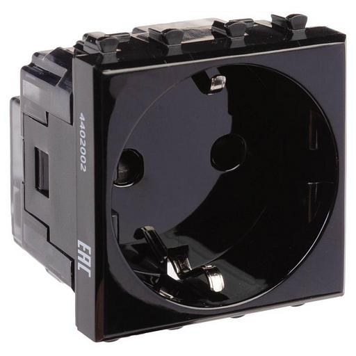 Dkc 4402002 Розетка "Черный квадрат", 2P+E, с з/ш, "Avanti", 2 мод. фото 2