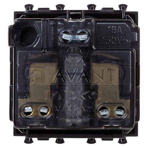 Dkc 4402002 Розетка "Черный квадрат", 2P+E, с з/ш, "Avanti", 2 мод. фото 3