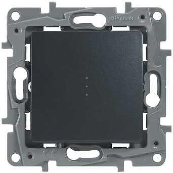Legrand 672615 Выключатель/переключатель с подсветкой - Etika Plus - 10 A - 250 В~ - антрацит фото 1