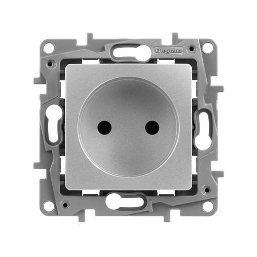 Legrand 672434 Розетка 2К со шторками - немецкий стандарт - винтовые зажимы - 16 А - 250 В~ - Etika - алюминий фото 2