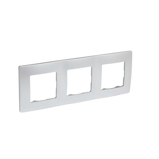 Legrand 672553 Рамка - 3 поста - Etika - алюминий фото 2