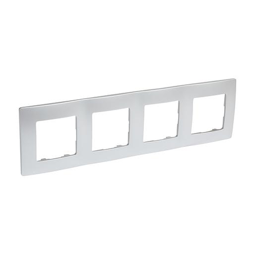 Legrand 672554 Рамка - 4 поста - Etika - алюминий фото 2