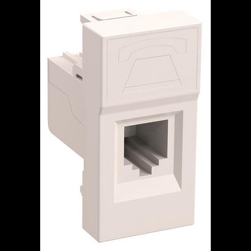Iek (CKK-40D-RT1-K01) РКФ-10-00-П Розетка телефонная RJ-11 кат.3 (на 1 модуль) ПРАЙМЕР белая фото 1