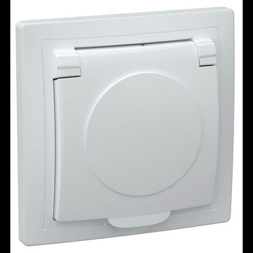 Iek ERK15-K01-16-DM РСб10-3-КБ Розетка 1местн. c з/к с крышкой 16А КВАРТА (белый) фото 1