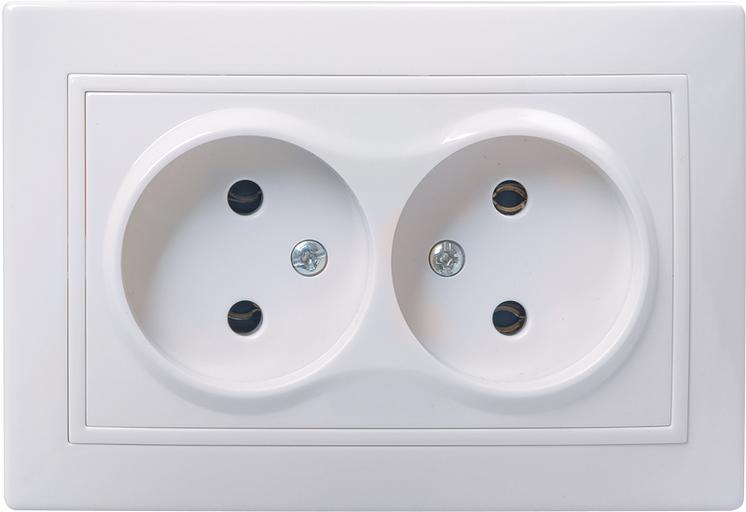 Iek ERK23-K01-10-DM РС12-2-КБ Розетка 2местн. без з/к без защ.штор. 10А КВАРТА (белый) фото 1