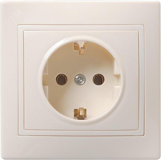 Iek ERK14-K33-16-DM РС10-3-ККм Розетка 1местн. c з/к без защ.штор. 16А КВАРТА (кремовый) фото 1