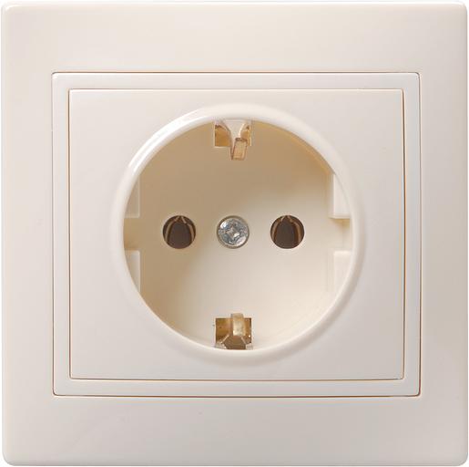 Iek ERK11-K33-16-DM РСш10-3-ККм Розетка 1местн. c з/к с защ.штор. 16А КВАРТА (кремовый) фото 1