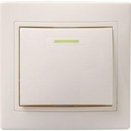 Iek EVK11-K33-10-DM ВС10-1-1-ККм Выключатель 1кл с инд. 10А КВАРТА (кремовый) фото 1