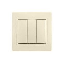 Iek EVK30-K33-10-DM ВС10-3-0-ККм Выключатель 3кл 10А КВАРТА (кремовый) фото 1