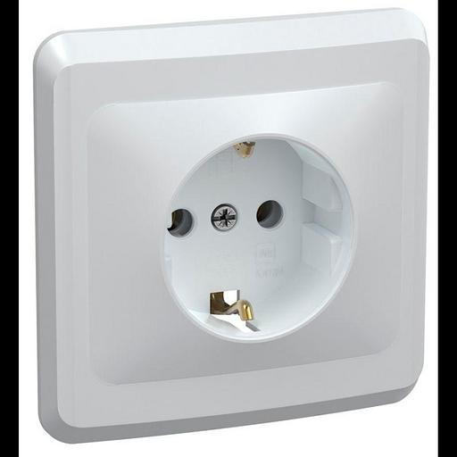 Iek ERV11-K01-16-DM РС10-3-ВБ Розетка 1местн. c з/к без защ.штор. 16А ВЕГА (белый) IEK фото 1