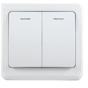 Iek EVV21-K01-10-DM ВС10-2-1-ВБ Выключатель 2кл 10А с инд. ВЕГА (белый) IEK фото 1