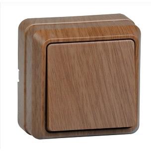 Iek EVO10-K04-10-DC ВС20-1-0-ОД Выключатель 1кл 10А откр.уст. ОКТАВА (дуб) фото 1