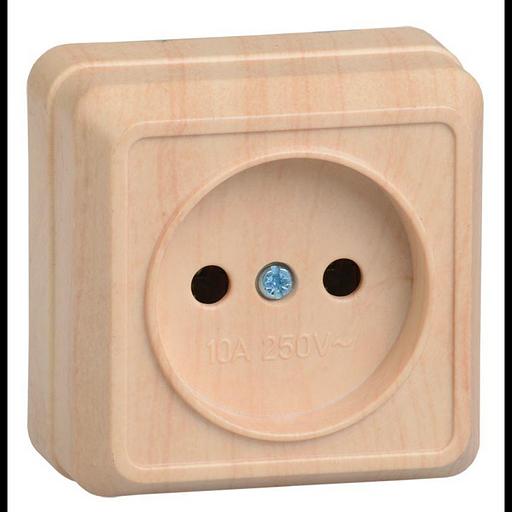 Iek ERO10-K03-10-DC РС20-2-ОС Розетка 1местн. без з/к 10А откр.уст. ОКТАВА (сосна) фото 1