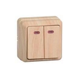 Iek EVO21-K03-10-DC ВС20-2-1-ОС Выключатель 2кл с инд. 10А ОКТАВА (сосна) фото 1