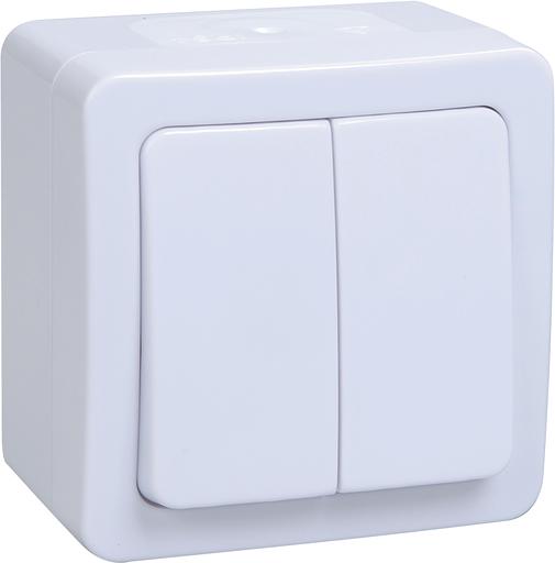 Iek EVMP20-K01-10-54-EC ВС20-2-0-ГПБ выкл 2кл о/у IP54 (цвет клавиши:белый) ГЕРМЕС PLUS фото 1