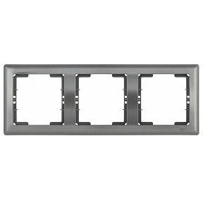 Iek EMB30-K95 РГ-3-БА Рамка 3 мест. гориз. BOLERO антрацит фото 1